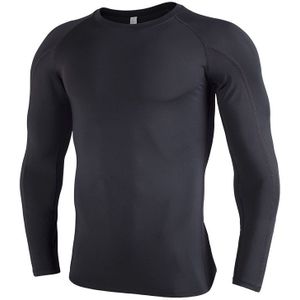 SIGETU Mannen sneldrogende ademende sportkleding met lange mouwen (kleur:zwarte maat:XXL)