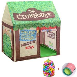Huishoudelijke kinderen afdrukken spelen tent klein spelhuis met 50 Oceaan ballen & mat (groen)