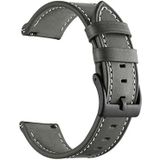 Voor Garmin Forerunner 265 / 255 / Vivoactive 4 / Venu 2 22 mm stiksel zwarte gesp lederen horlogeband