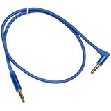 AV01 3.5 mm male naar Male elleboog audio kabel  lengte: 50cm (blauw)