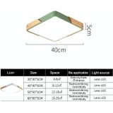 Wood Macaron LED Square Ceiling Lamp  3-Colors Light  Size:30cm(Yellow)