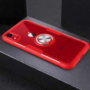 Magnetische 360 graden rotatie ringhouder armor beschermhoes voor iPhone XR (rood)