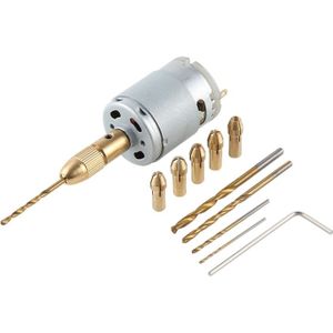 WLXY WL-DIY001 Mini DIY Brass elektrische boor Chucks boor Bits ingesteld DC-12V Motor