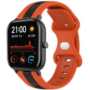 Voor Amazfit GTS 20 mm vlindergesp tweekleurige siliconen horlogeband (oranje + zwart)