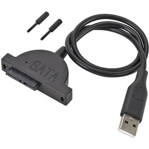 Slim SATA 13 PIN-vrouw tot USB 2.0 Adapter Converter Kabel voor laptop Odd CD DVD Optical Drive  kabellengte: ongeveer 45 cm