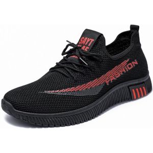 Mannen Spring Walking Schoenen Casual Sports Ademend Vliegende Knit Schoenen  Grootte: 41 (Zwart)