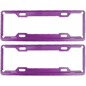 2 PC's auto License Plate Frames auto Styling Kentekenplaat Frame aluminiumlegering universele nummerplaat houder auto Accessories(Purple)