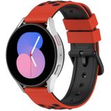 Voor Samsung Gear S3 Classic 22 mm tweekleurige poreuze siliconen horlogeband (zwart + rood)