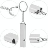 10 stks MNL-006 aluminiumlegering dubbele buis Hoog frequentie fluitjes kinderen outdoor survival fluitje met sleutelhanger