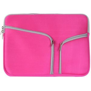 MacBook Pro 15 inch Handtas Laptop Tas met draagriem  dubbele pocket en ritsen (hard roze)