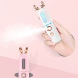 Facial Steamer Nano Spray Water aanvulling instrument draagbare koude spray machine opladen Beauty Instrument Automatische Alcohol Sprayer  Style: Cute Herten (Roze)