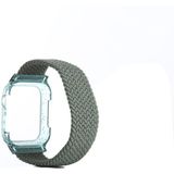 Weven vervangende polsbandjes met frame voor Apple Watch Series 6 & SE & 5 & 4 44mm / 3 & 2 & 1 42mm  Lengte:140mm(Rood)
