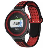Voor Garmin Forerunner 220 tweekleurige geperforeerde ademende siliconen horlogeband (zwart + rood)