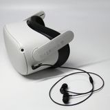 Voor Oculus Quest 2 VR Bril Ear-in Headset 3.5 Elleboog Aluminium Koptelefoon(Zwart)