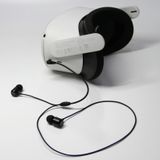 Voor Oculus Quest 2 VR Bril Ear-in Headset 3.5 Elleboog Aluminium Koptelefoon(Zwart)