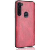 Voor Motorola Moto G Stylus Schokbestendig Naaien Koe Patroon Huid PC + PU + TPU Case (Rood)