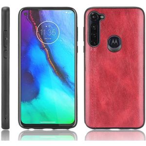 Voor Motorola Moto G Stylus Schokbestendig Naaien Koe Patroon Huid PC + PU + TPU Case (Rood)