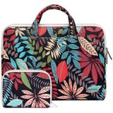 LSEN LS-116 Simple Laptop Bag Business Laptop Liner Tas  Grootte: 13.3 Inch (CANVAS kleurrijke bladeren zwart)