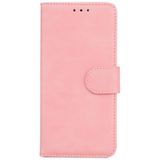 Voor Oppo Reno7 Pro 5G Skin Feel Pure Color Flip Leather Phone Case (Pink)