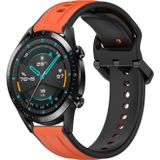 Voor Huawei Watch GT2 42 mm 20 mm bolle lus tweekleurige siliconen horlogeband (oranje + zwart)