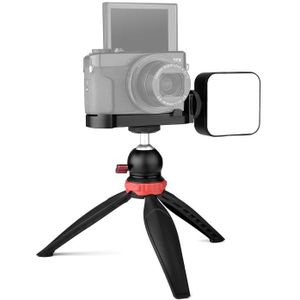 Yelangu CL9-A Camera Expansion Board Base L-plaatkit met LED Light + Tripod + Ball-Head voor Canon G7x2 / G7x3