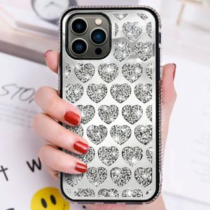 Voor iPhone 15 Pro Max Love Hearts Diamond Mirror TPU telefoonhoesje