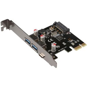 USB 3.1 Type-C PCIE naar Type-C en Type A 3.0 Expansion Card USB PCI Express Riser Card