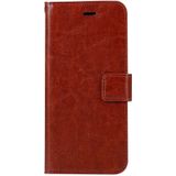 Voor iPhone X Crazy Horse textuur horizontaal flip lederen draagtas met houder & Card Slots & portemonnee & Foto Frame(Brown)