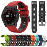 Voor Garmin Fenix 7X 26mm tweekleurige sport siliconen horlogeband (wit + zwart)