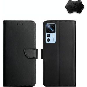 Voor Xiaomi Redmi K50 Ultra / 12T / 12T Pro echt lederen vingerafdrukbestendige flip-telefoonhoes