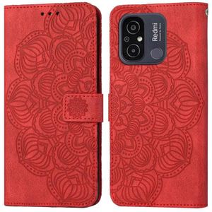 Voor Xiaomi Redmi 12C Mandala relif flip lederen telefoonhoes