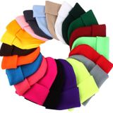 Eenvoudige effen kleur warme Pullover gebreide Cap voor mannen/vrouwen (Rose)