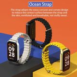 Voor Redmi Band 2 Mijobs metalen omhulsel oceaan siliconen horlogeband (zwart zilver)