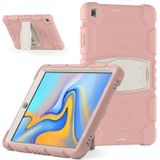 Voor Samsung Galaxy Tab A 10.1  T510 3-Layer Protection Screen Frame + PC + Siliconen Shockproof Combinatie Case met Houder (Cherry Blossoms Pink)