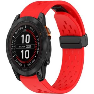 Voor Garmin Fenix 7 Pro 47 mm 22 mm siliconen horlogeband met vouwgesp