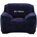 Single Seat Solid Color Pluche Elastische volledige dekking Antislip Sofa Cover (Navy)