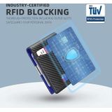 RFID anti-magnetisch en anti-diefstal lederen multi-card creditcard portemonnee portemonnee (koolstofvezel zwart + oranje binnenkant)