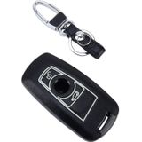 Auto Auto PU leder lichtgevend Effect Key Ring beschermhoes voor BMW Series1/Series3/X3/X4(Black)