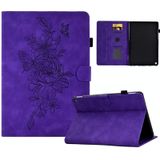 Voor Amazon Kindle Fire HD8 2022 Peony Butterfly relif lederen Smart Tablet Case