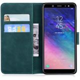 Voor Samsung Galaxy A6 (2018) Tiger Embossing Pattern Horizontale Flip Lederen Case met Holder & Card Slots & Wallet(Groen)
