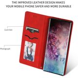 Retro huid voelen Business magnetische horizontale Flip lederen case voor Galaxy Note 10 Pro (rood)