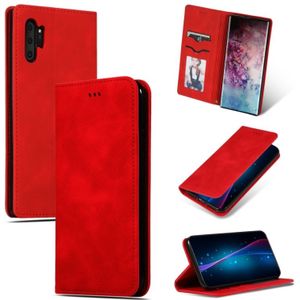 Retro huid voelen Business magnetische horizontale Flip lederen case voor Galaxy Note 10 Pro (rood)