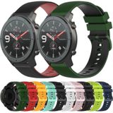 Voor Amazfit GTR 47 mm 22 mm geruite tweekleurige siliconen horlogeband (zwart + rood)