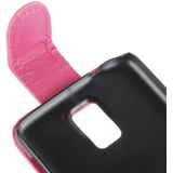 Vertical Flip lederen hoesje met opbergruimte voor pinpassen opberg vakje voor Samsung Galaxy S5 / G900(hard roze)