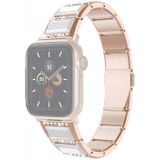 Xingyao-serie tweekleurige stalen band voor Apple Watch Series 6 & SE & 5 & 4 40mm / 3 & 2 & 1 38mm (Goud+Wit)