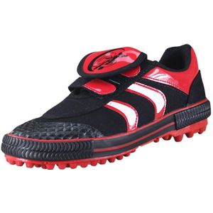 Kinderen voetbalschoenen antislip slijtvast nylon bevestiging voetbal trainingsschoenen  maat: 35/225 (zwart + rood)