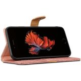 iPhone 7 Plus & 8 Plus tweekleurig Krokodil structuur PU leren Flip Hoesje met houder  draagriem en opbergruimte voor pinpassen & geld (roze)