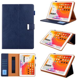 Voor iPad Mini 1/2/3/4/5 Business stijl horizontale Flip lederen draagtas met houder & kaartsleuf & fotolijstjes & portemonnee & hand riem & slaap/Wake-up functie (blauw)