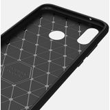 Voor Huawei P20 Lite geborsteld textuur Carbon Fiber schokbestendige TPU beschermende Back Case (zwart)