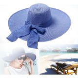 Vrouwen zomer hoeden opvouwbare brede rand strand Sun Straw Cap elegante hoeden Caps  Color:Beige(M)